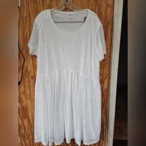 Chic Soul White Pleated Dress